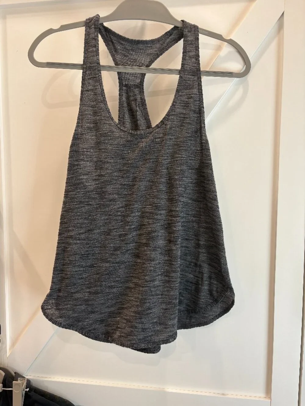 Lululemon Tank Top Heathered Gray/Black Racerback Sz 4